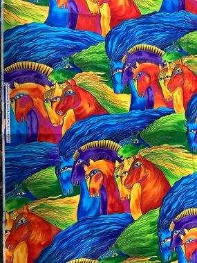 Mythical Horses by Laurel Burch Fabric 100% cotton.